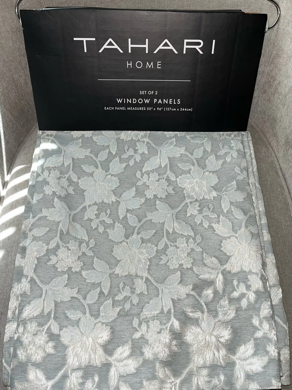 NWT Tahari Home Jacquard Floral  Design Drapes 50